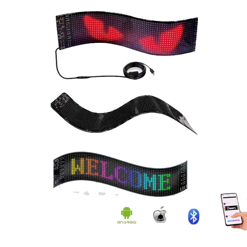 Led Devil Eyes for Truck with App USB Windshield Flexible Display Car Truck Dynamic Devil Eye Type Leds Lights for Night Driving