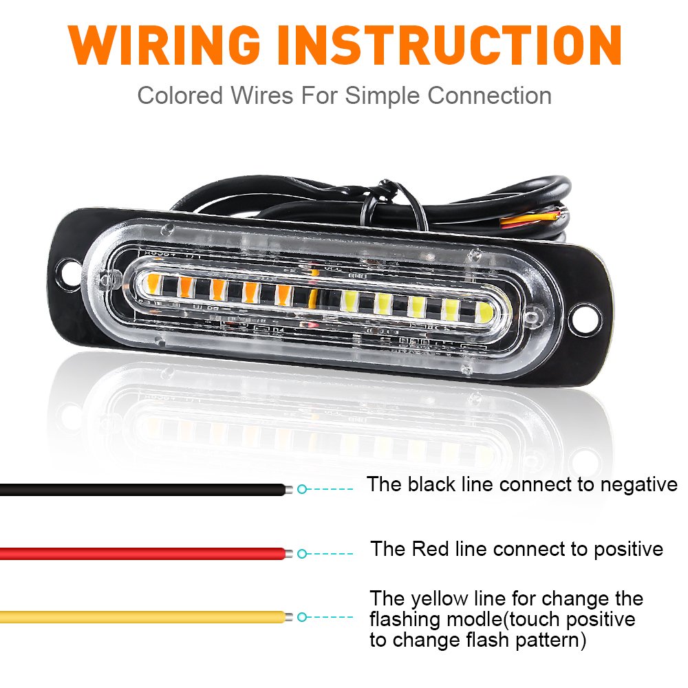 10LED Amber Warning Light Side Marker Light LED Car Flash Light for Truck Trailer RV Car Boat Bus Lorry
