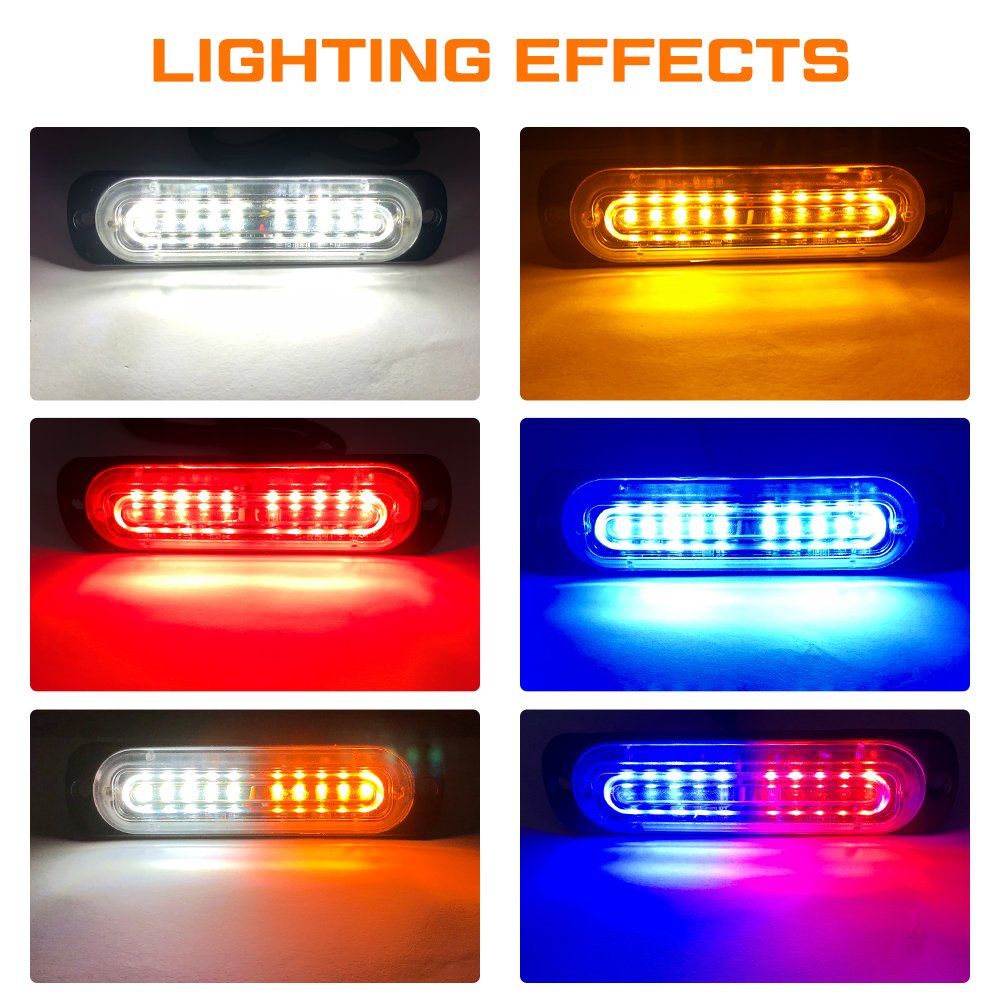 10LED Amber Warning Light Side Marker Light LED Car Flash Light for Truck Trailer RV Car Boat Bus Lorry