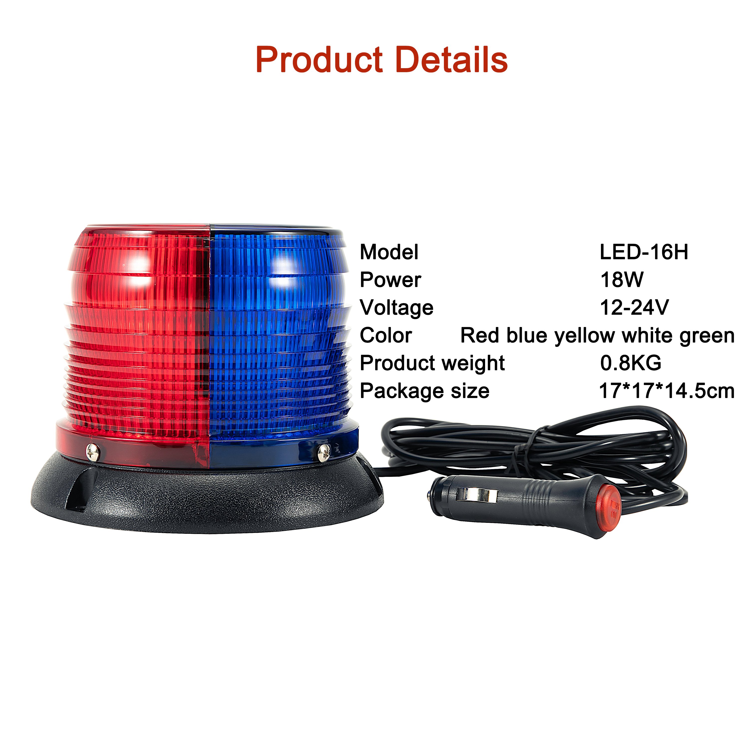 Vehicle Ambulance Tow Trucks Security Dual Colors Flashing Led Beacon Emergency Warning Lights