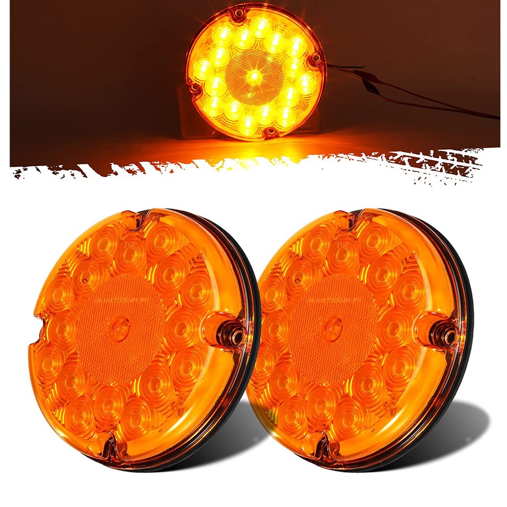 7 Inch Round LED Stop Tail Turn Lights Rear Stop Turn Tail Brake Lamps Submersible Truck Trailer Bus Rv Ute Utv Motorhome