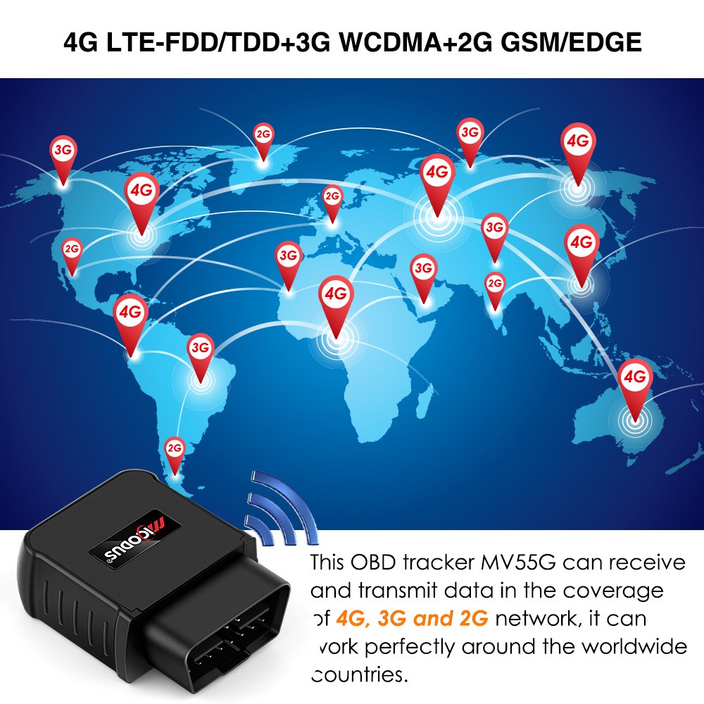 Plug and Play Engine Immobilizer MV55G CAN Bus Diagnostic Vehicle Obd2 Gps Tracking Device 4G Mini Spy Wireless Gps Tracker Obd
