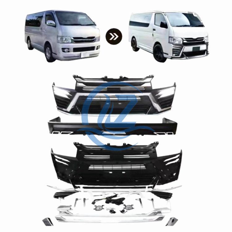 Hiace Upgrade Accessories 2005-2018 Hiace Bus Wide and Narrow Body Abs Rear Bumper with Brake Lamp
