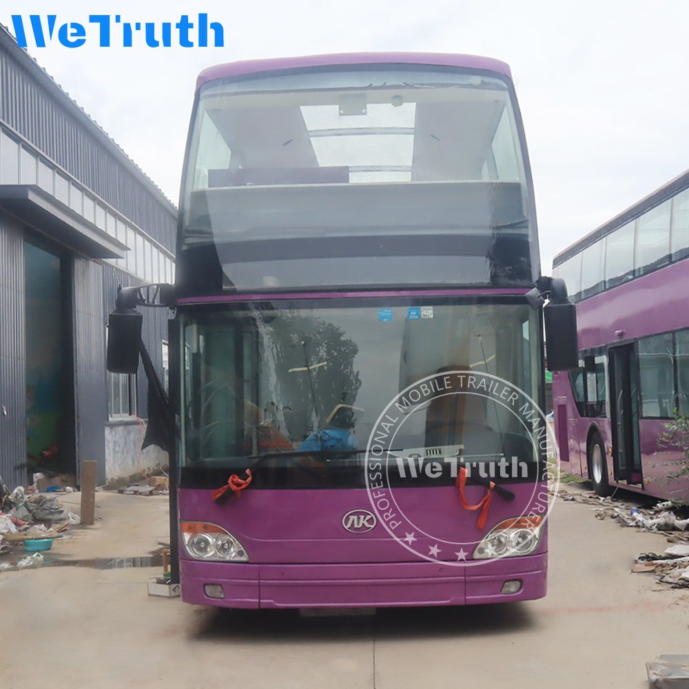 Chinese Wholesale Price Handicraft Coffer bar Electric Double Decker Bus Ice Cream Pizza Food Truck