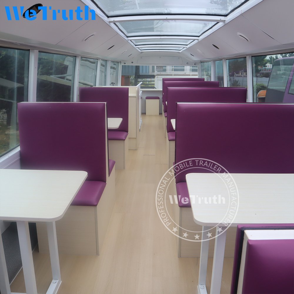 Chinese Wholesale Price Handicraft Coffer bar Electric Double Decker Bus Ice Cream Pizza Food Truck