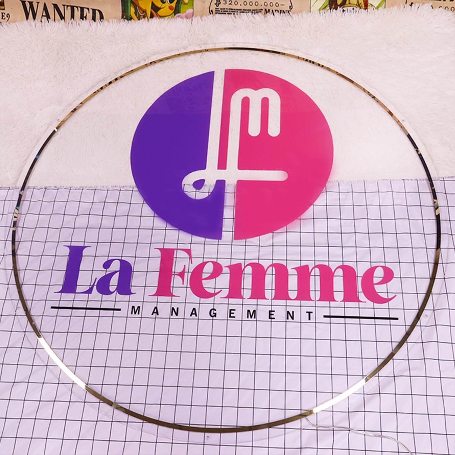 New Custom Circle Acrylic Light Box 3d Backlit Round Sign Round Shop Signage Logo Sign for Haircut,manicures,salon Decoration