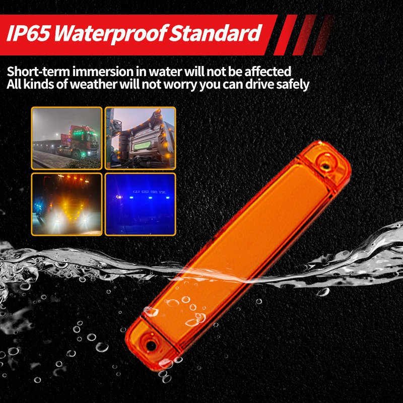 LED Side Marker Lights Bars for Emergency Truck 12-24V Outdoor Indicator Turn Signal Warning Lamp Car Decoration for Trailer Bus