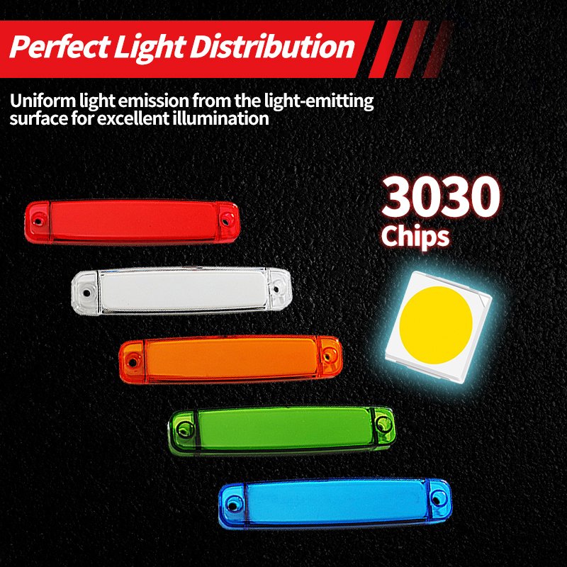 LED Side Marker Lights Bars for Emergency Truck 12-24V Outdoor Indicator Turn Signal Warning Lamp Car Decoration for Trailer Bus