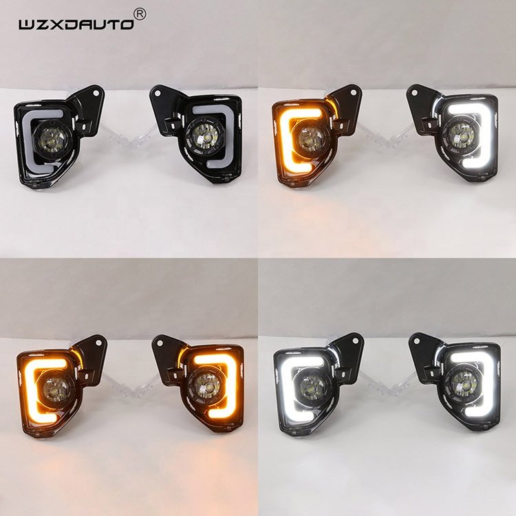 WZXD LED ABS Car Fog Lamp DRL Daytime Running Light With Turn Signal Accessories 2015 2018 for TY Hiace Bus