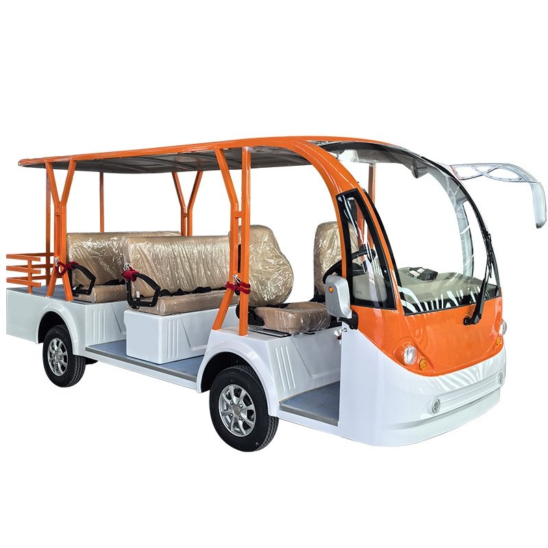 14-seat Fully Enclosed Electric Shuttle Electric Sightseeing Car with Door Made in China Long Battery Life