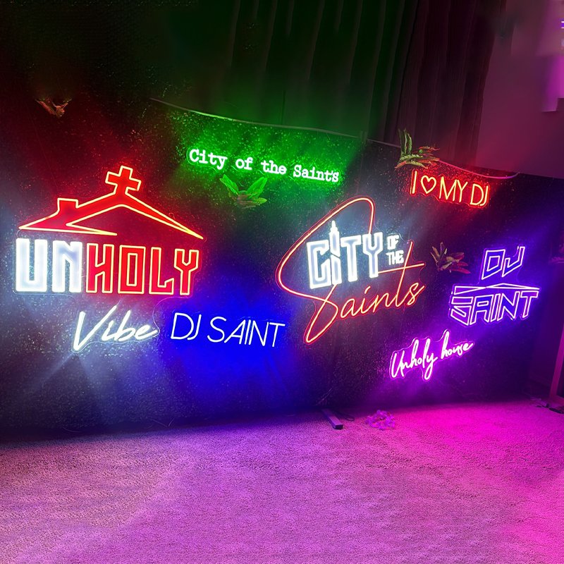 Custom Led Neon Sign logo Ice Cream Neon Sign Custom Wedding Happy Birthday Letter Light Neon Signboard Led Personnalisée