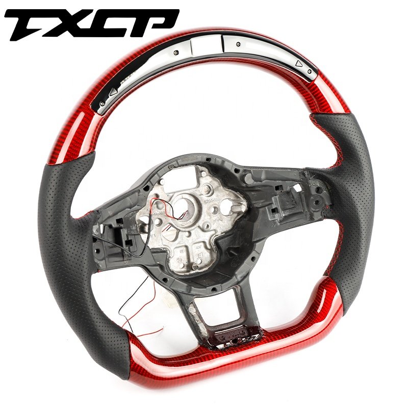 Custom Carbon Fiber Steering Wheel Fit for Volkswagen Golf Mk7 gti Golf 6 7 R Line GTD GTS GTE GLI POLO MK6 LED Steering Wheel