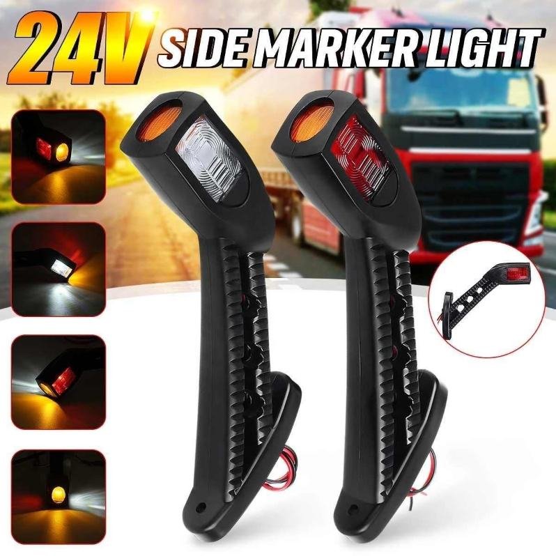 Factory Wholesale 3-Color Red Amber White LED Side Marker Position Light Ear Lamp for Truck/Trailer/Lorry