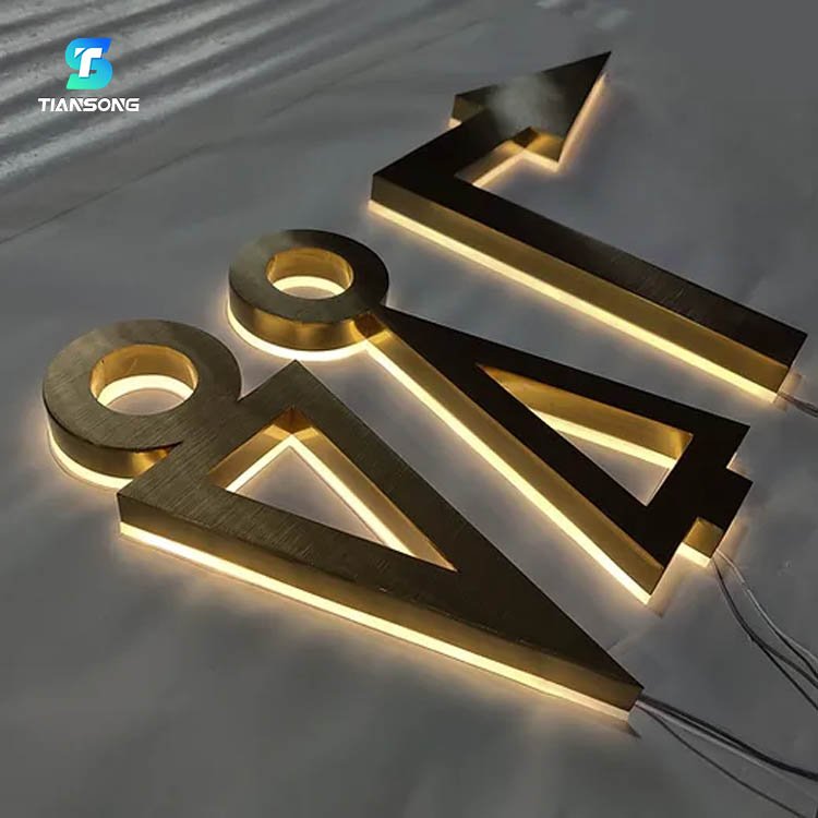 Backlit Led Illuminated Letter Sign Outdoors Store 3D Signage Stainless Steel Light up Letter Sign