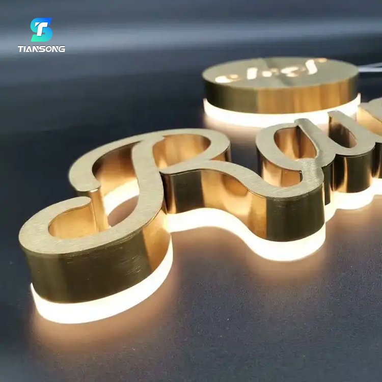 Backlit Led Illuminated Letter Sign Outdoors Store 3D Signage Stainless Steel Light up Letter Sign