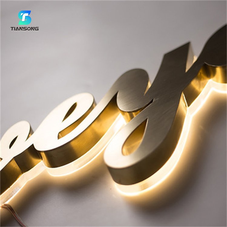 Backlit Led Illuminated Letter Sign Outdoors Store 3D Signage Stainless Steel Light up Letter Sign