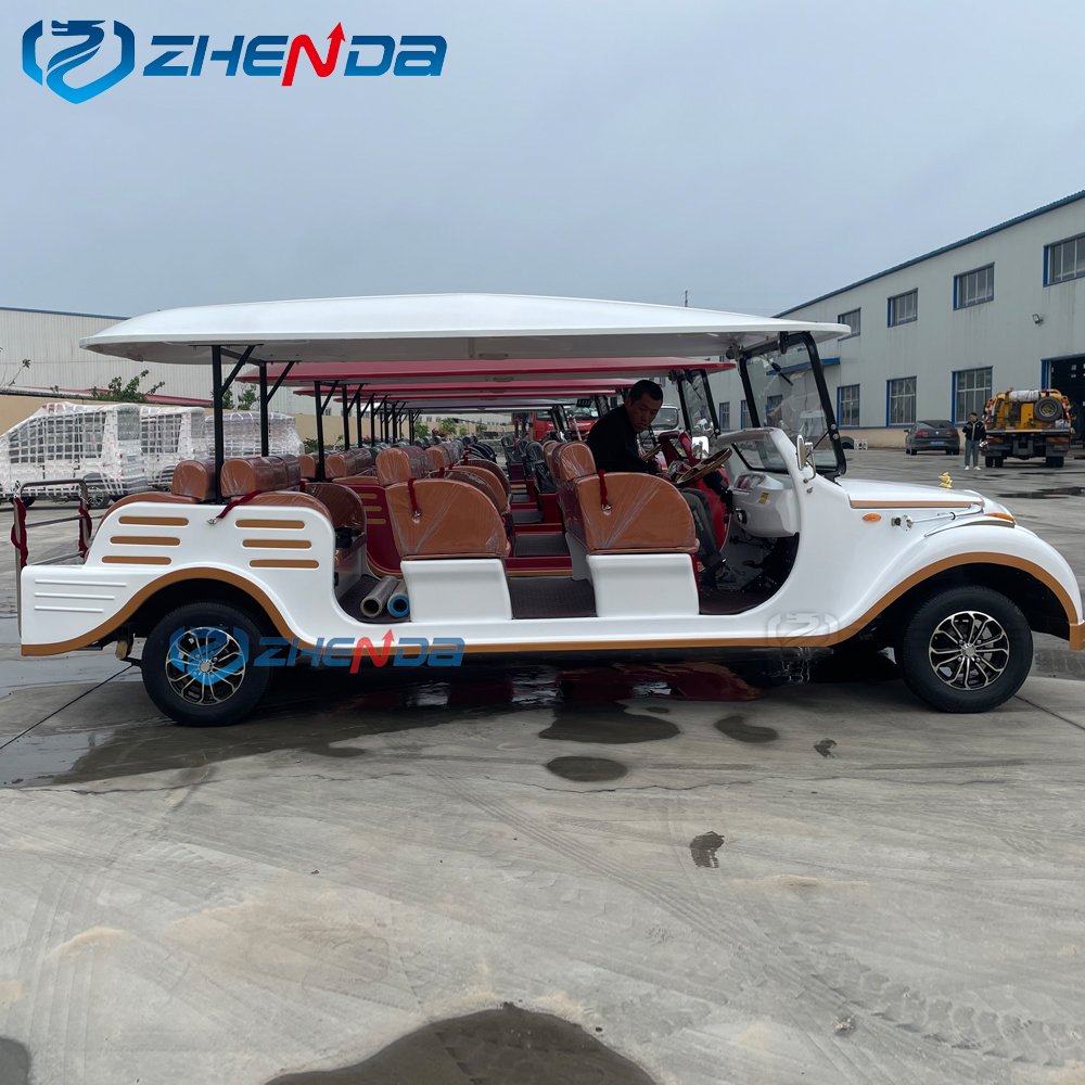 Electric Sightseeing Car Vacation Bus City Retro Tour Bus Electric Pick-up Tour Bus