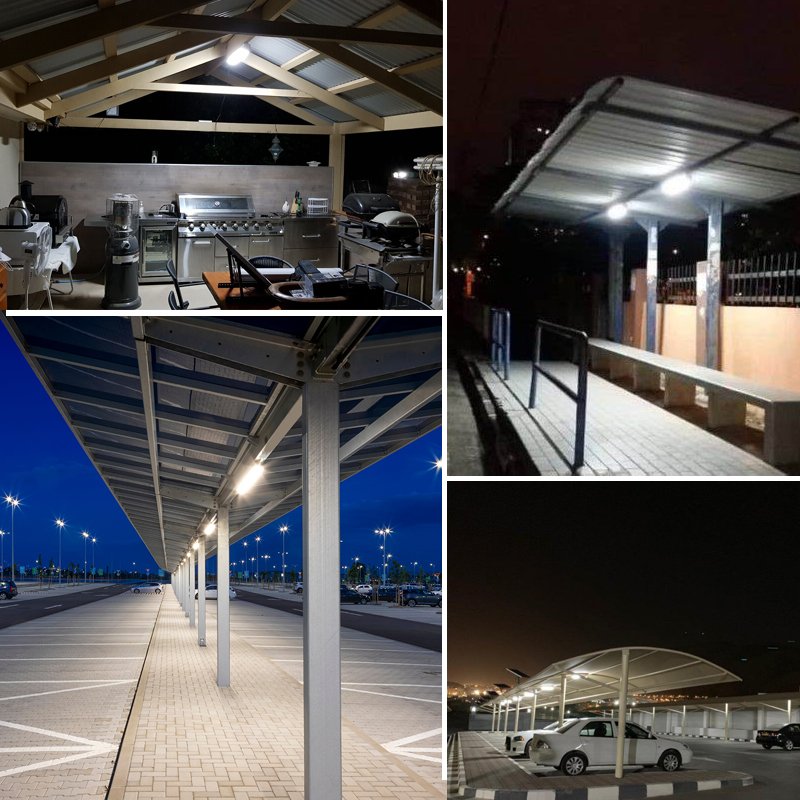 Solar Tri-Proof Light With Remote Control Outdoor Sensor Solar Tube Batten Light Solar Shed Lights Barn,Garage,Porch,Patio