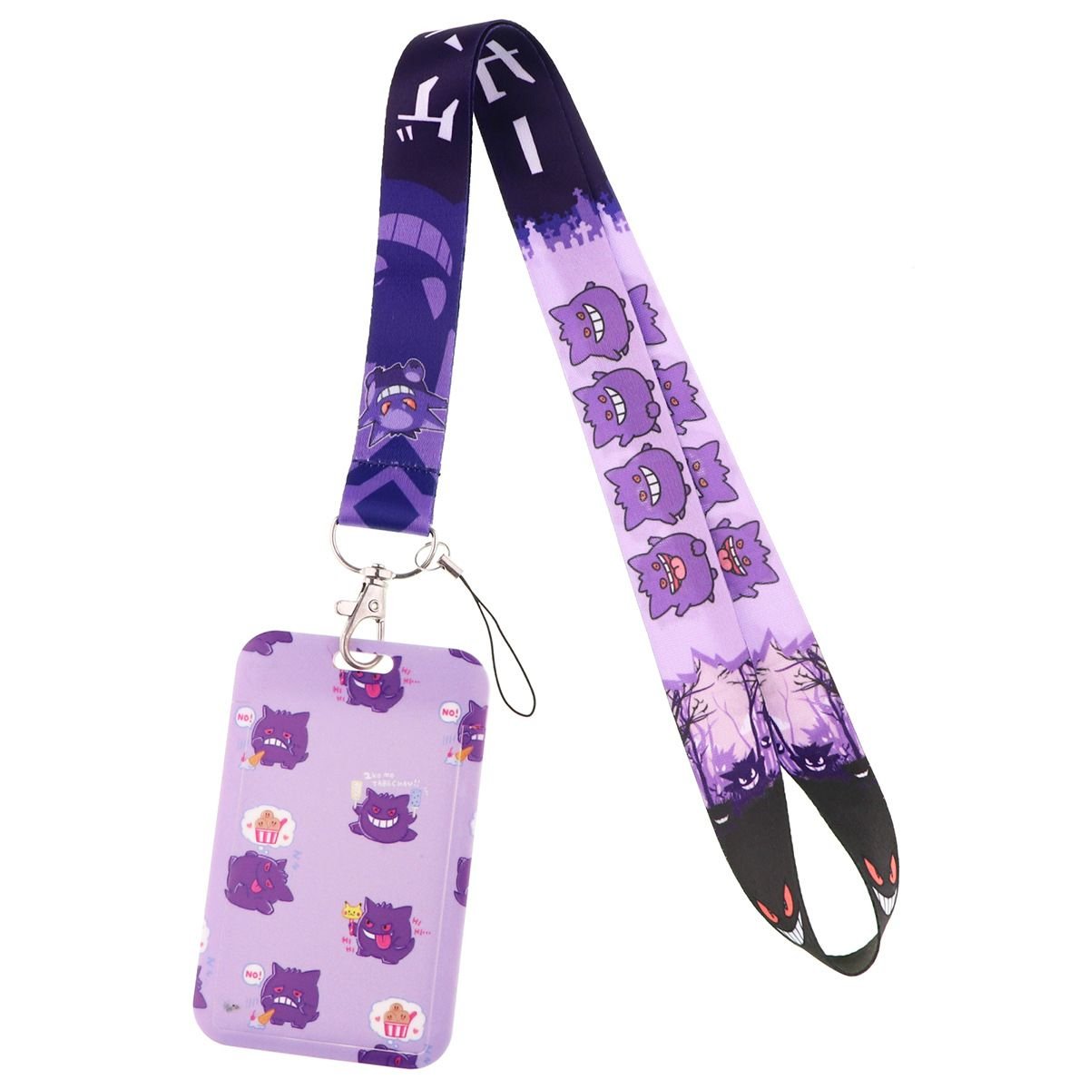 Hot Selling Pokemon Design Anti-Loss Polyester Lanyard Card Holder for Bus Card Office Student Campus Card