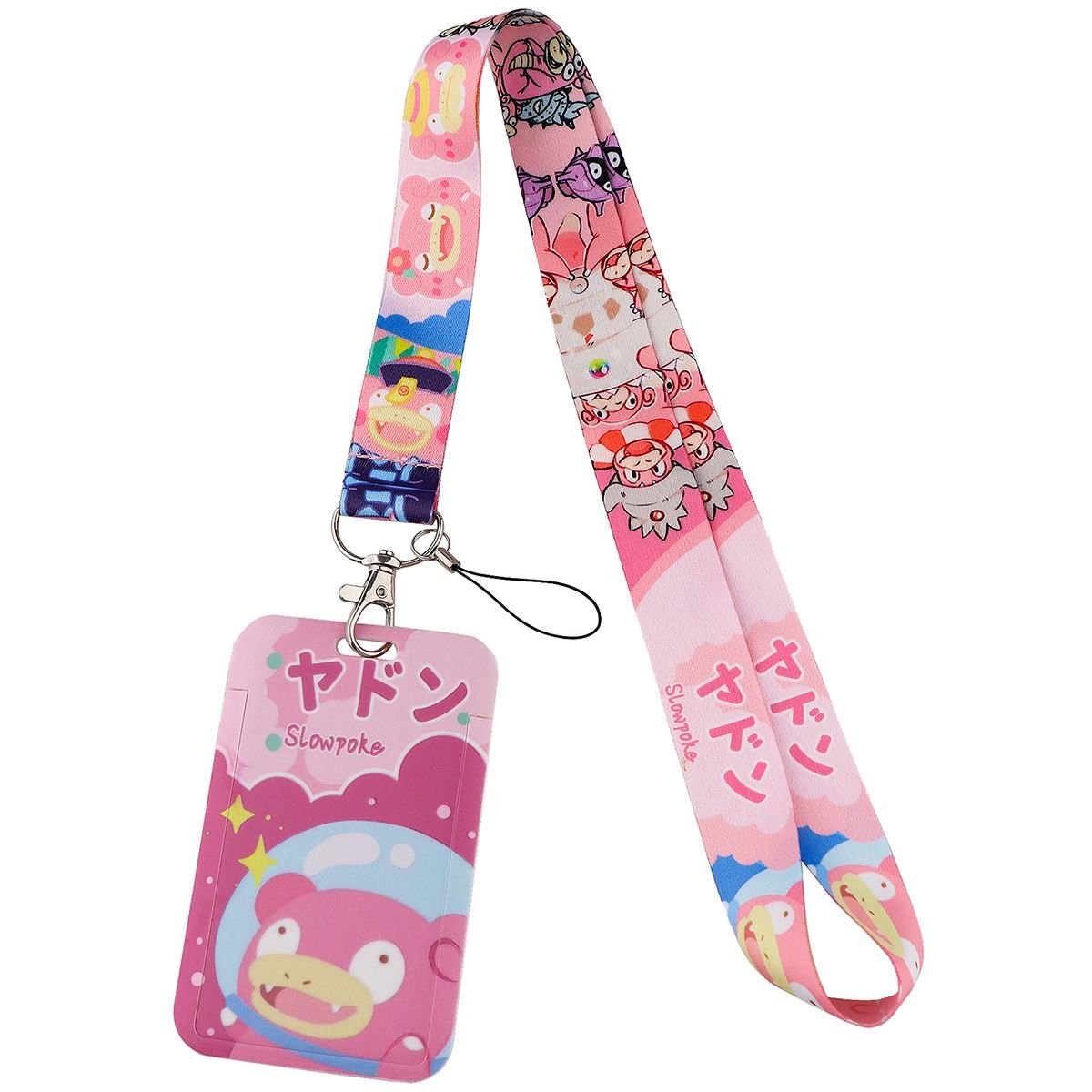 Hot Selling Pokemon Design Anti-Loss Polyester Lanyard Card Holder for Bus Card Office Student Campus Card