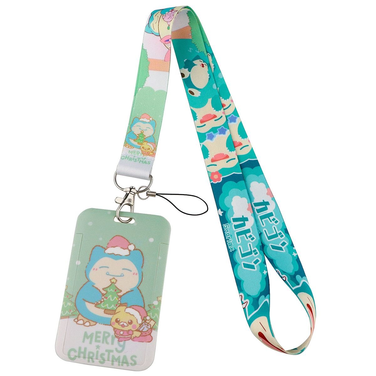 Hot Selling Pokemon Design Anti-Loss Polyester Lanyard Card Holder for Bus Card Office Student Campus Card