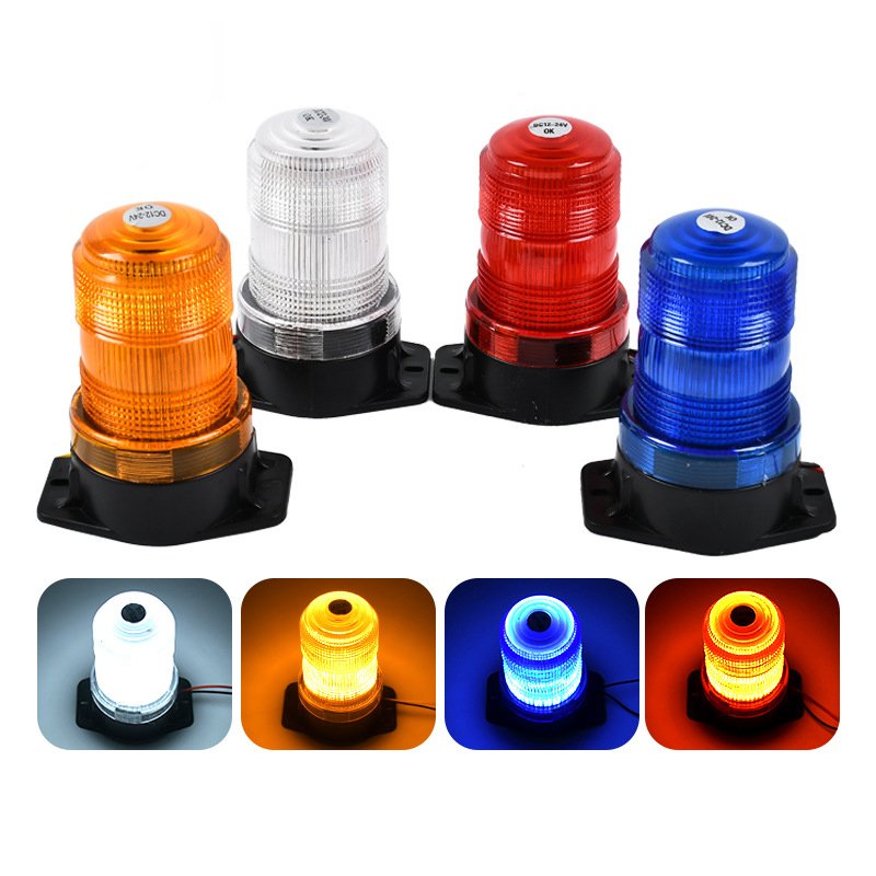 Car Lighting Additional 12V24VLED White Yellow Red Blue Magnetic Working Light School Bus Rescue Car Strobe Warning Light