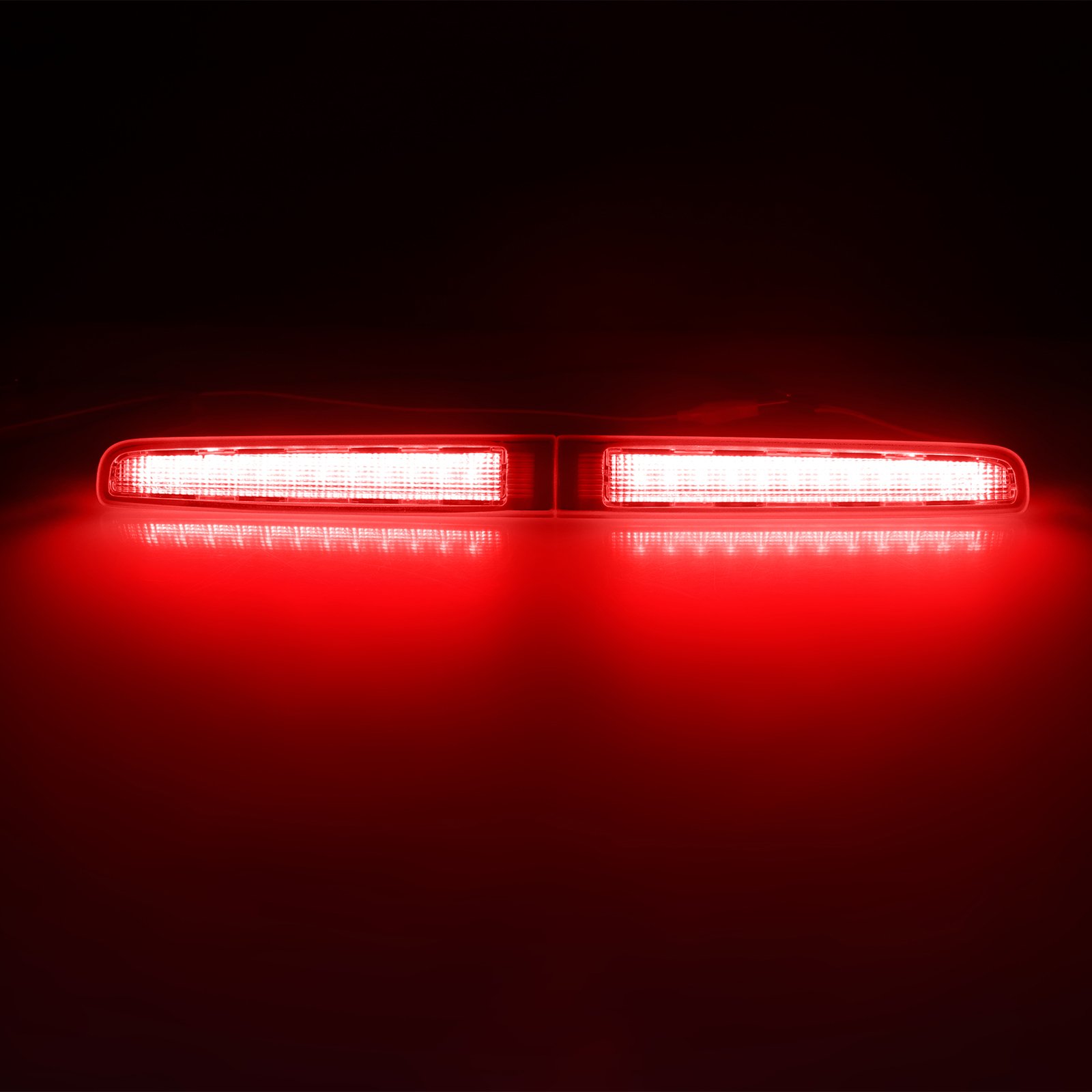 Ailead Twin Rear Doors Van/Minibus Red/Smoke Plaid Lens LED Third Brake Lights High Mount 3rd Tail Brake Lamp for VW Transporter