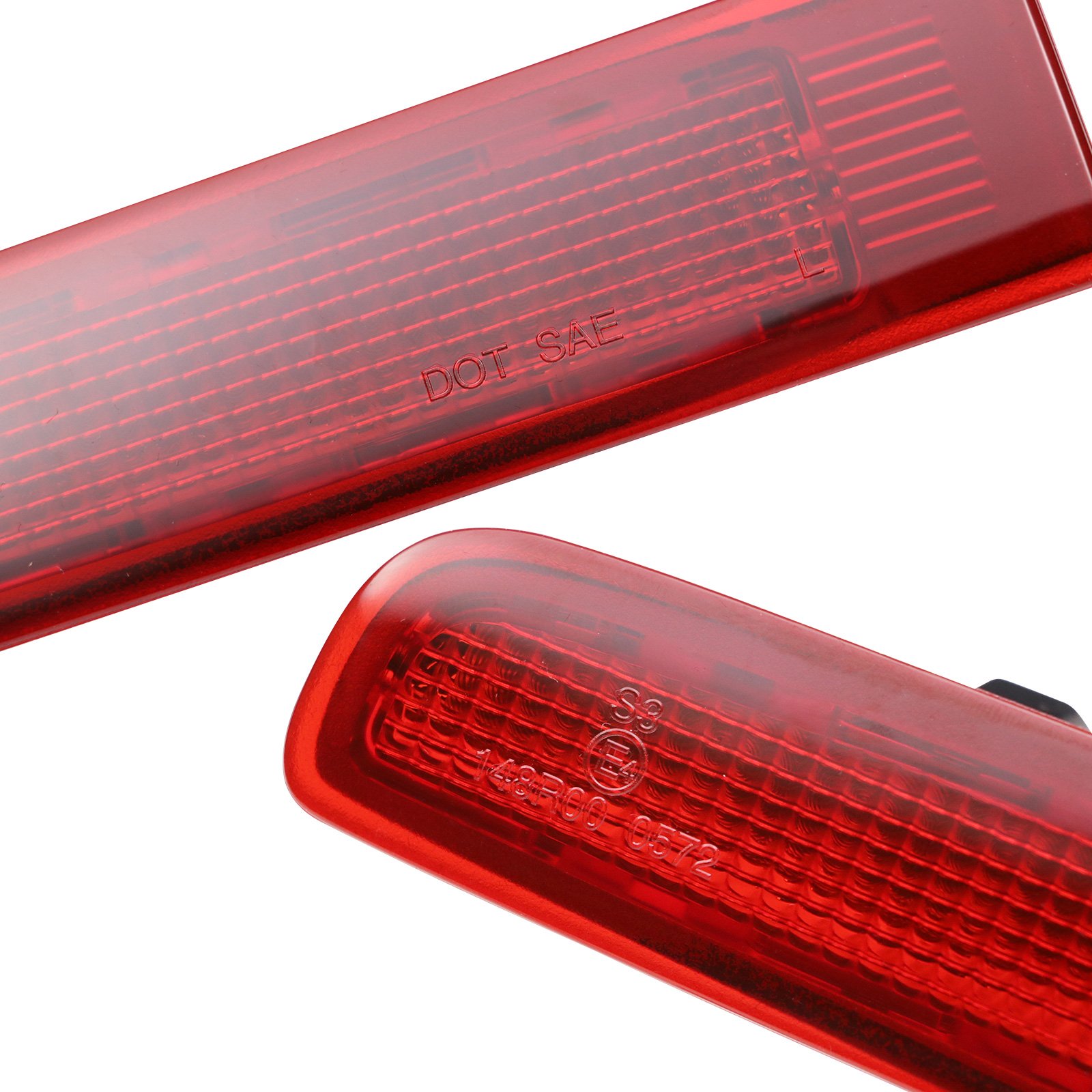 Ailead Twin Rear Doors Van/Minibus Red/Smoke Plaid Lens LED Third Brake Lights High Mount 3rd Tail Brake Lamp for VW Transporter