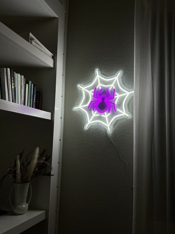 Halloween Spider Neon Sign Wall Art Decoration Halloween Led Light for Halloween Wedding Birthday Ceremony Party Decor Gift