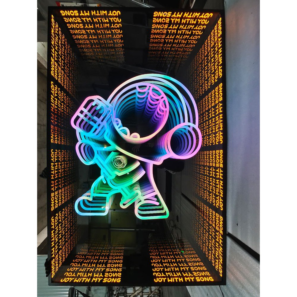 Abyss Mirror Neon Light Infinite Starry Sky Geometry 3D Luminescent Character LED Light Customization