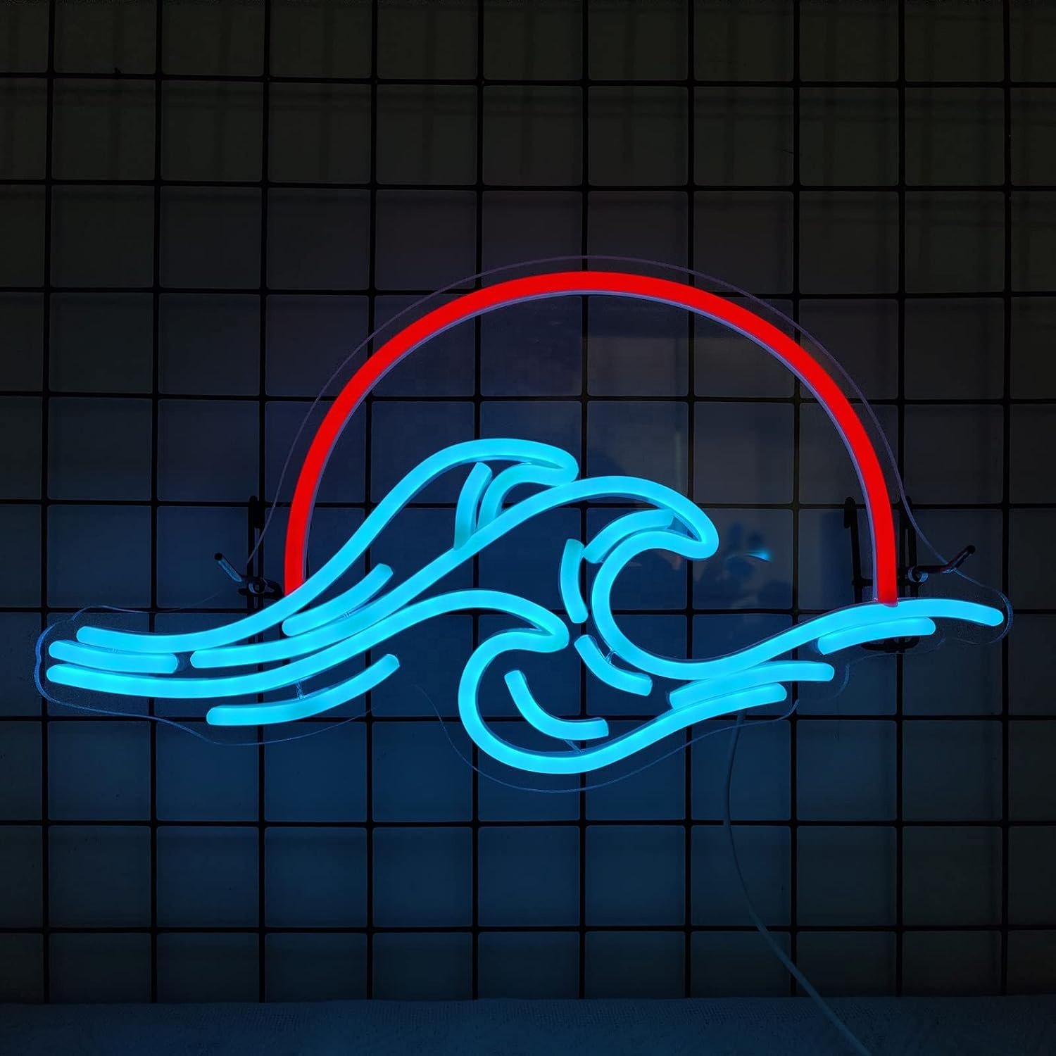 Free Design Custom Pattern Dimmable Sunset Wave Shimmy Wall Panels Flexible Strip ACrylic Neon Light Sign