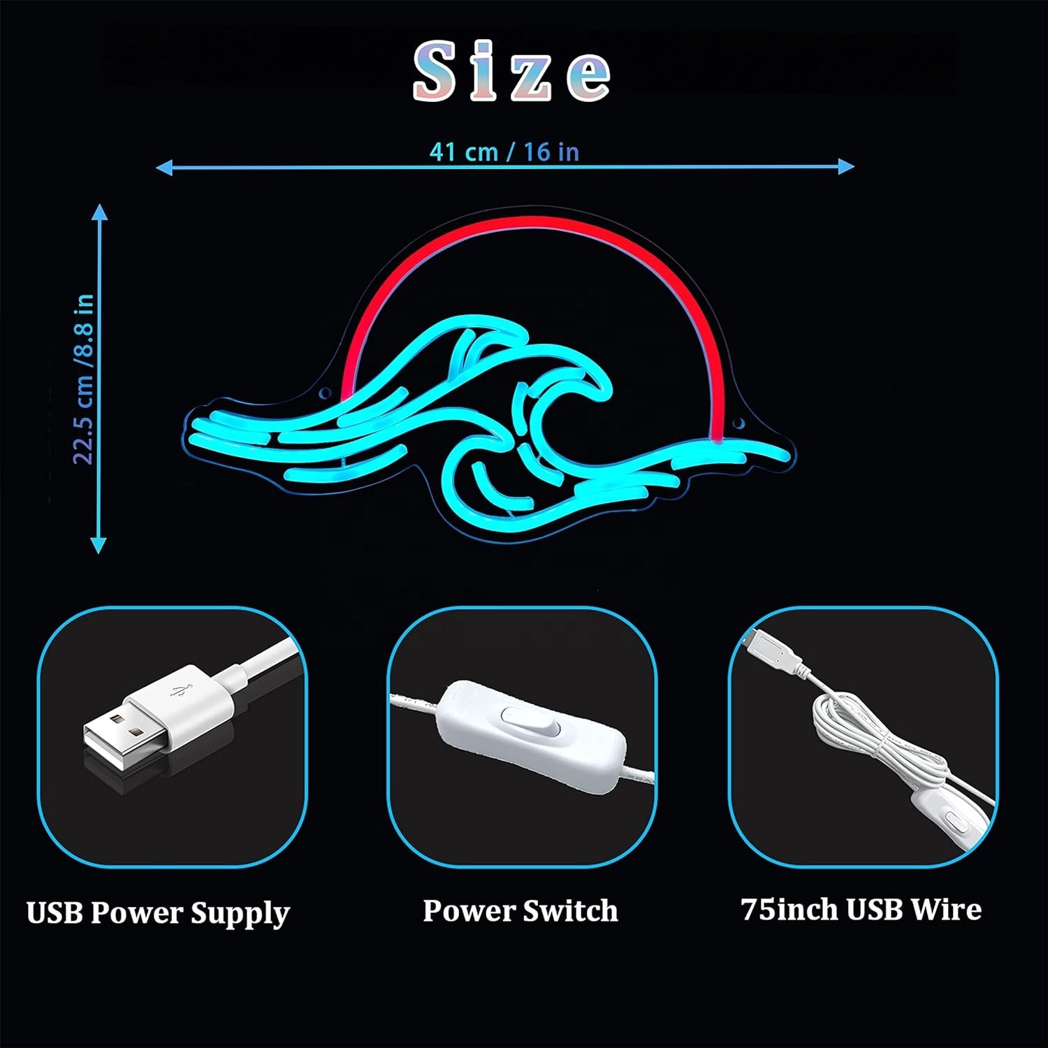 Free Design Custom Pattern Dimmable Sunset Wave Shimmy Wall Panels Flexible Strip ACrylic Neon Light Sign