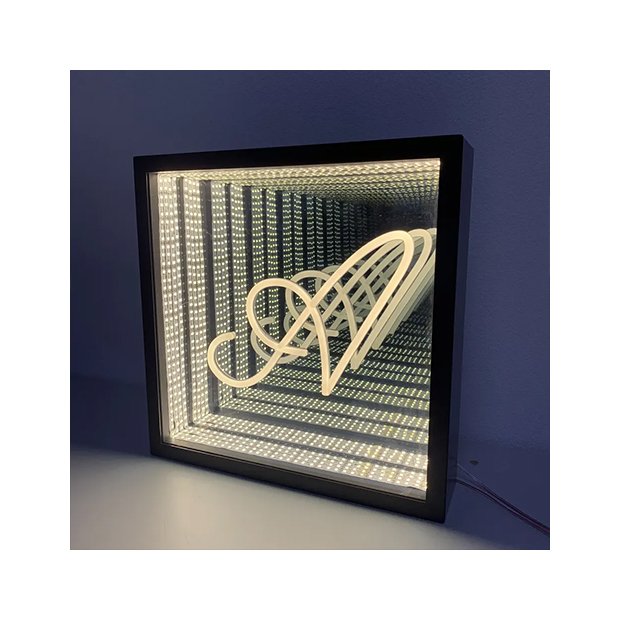 Free Design 3D Magic Infinite Mirror Custom Led Neon Light Signs for Party Events Wedding Endless Mirrors Led Neon Sign