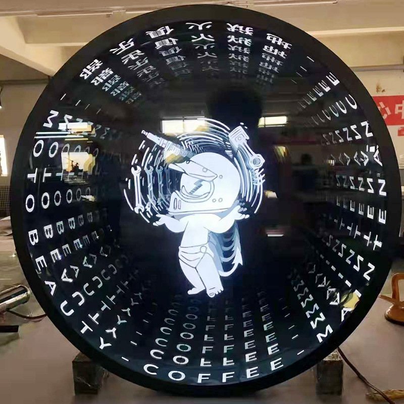 Free Design 3D Magic Infinite Mirror Custom Led Neon Light Signs for Party Events Wedding Endless Mirrors Led Neon Sign
