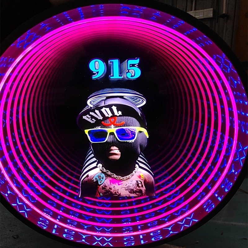Free Design 3D Magic Infinite Mirror Custom Led Neon Light Signs for Party Events Wedding Endless Mirrors Led Neon Sign