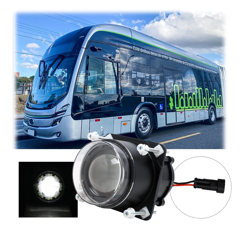 Bus Auto 90mm 3.5 Inch Led Headlight High Bright 18W Low Beam Round Led Headlamp for Bus Coach