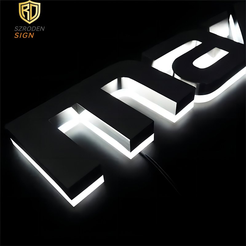 Professional Outdoor Advertising Mirror Polished Stainless Steel Sign Brass Alphabet Letter