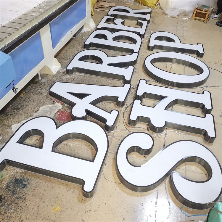 Custom Led Acrylic Light Letters Barbershop Hairsalon Shop Name Led Letters Business Channel Letter Sign