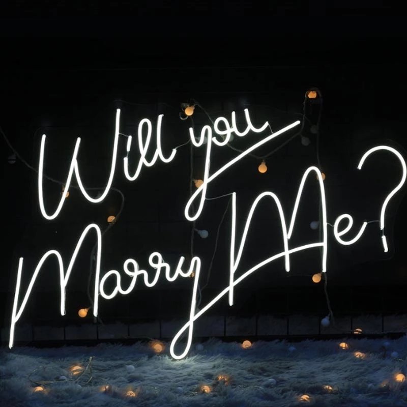 Will You Marry Me Neon Sign Light Wedding Proposal Backdrop Personalized Party Valentine's Day Decoration Wall Reception Decor