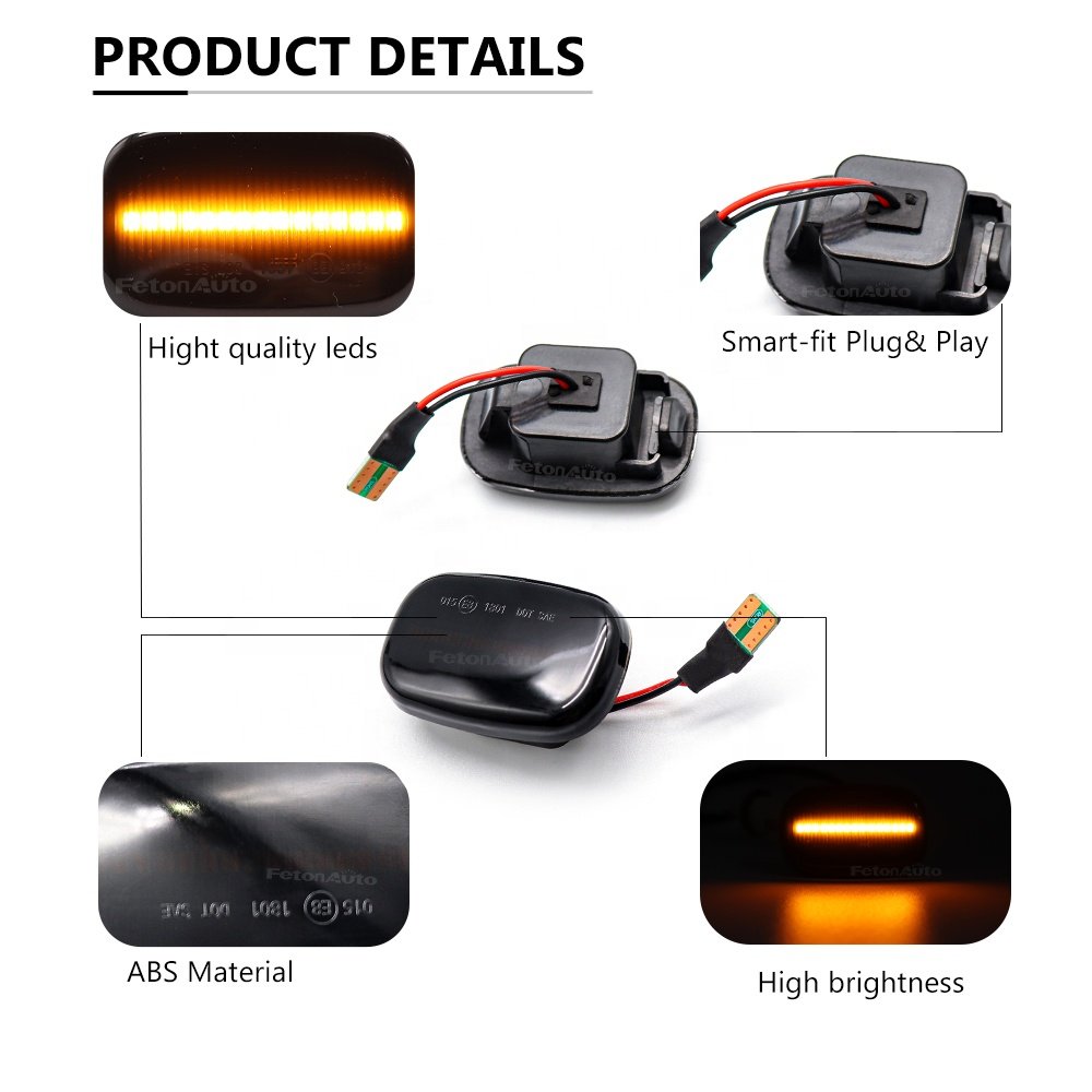 6 Kinds LED Dynamic Side Marker Signal Lights for Toyota Corolla Prius Yaris Vios Hilux RAV4 Camry GS300 Blinker Indicator Lamps