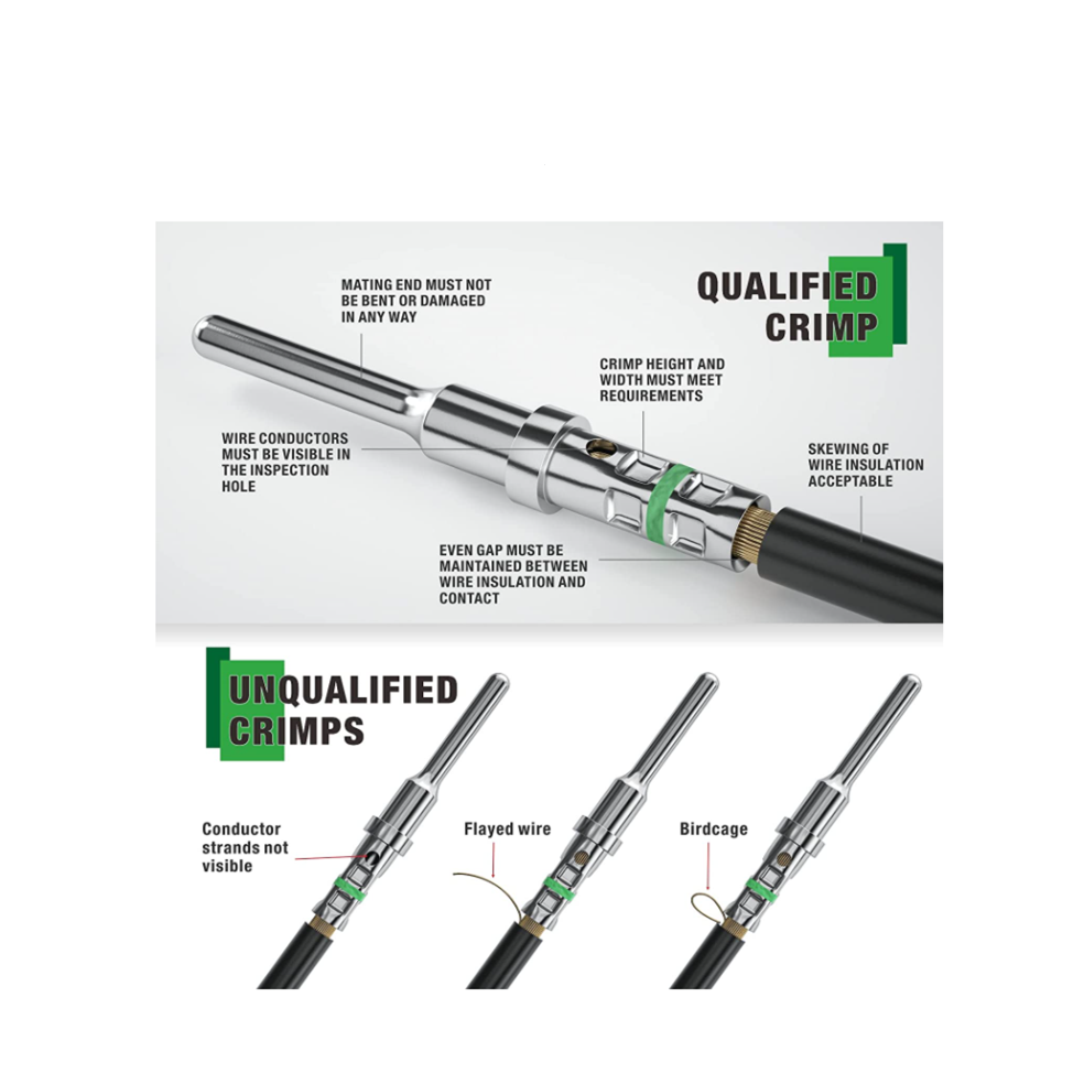 DT Pins Contact Size 16, DT Connector/Terminal Kit, for Deutsch Pins 14-20 AWG Wire Gauge Soild Terminal with Green Ring