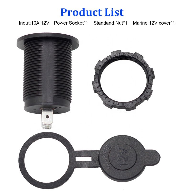 Receptacle USB Outlet 24V Cigar Lighter Socket DC 12V Cigarette Socket for Marine Car