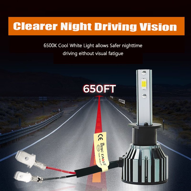KingEagle M3-H1 CSP LED Headlight Factory Wholesale High Quality H1 H3 H7 H4 9005 HB3 9006 HB4 H8 H11 COB Led Headlight