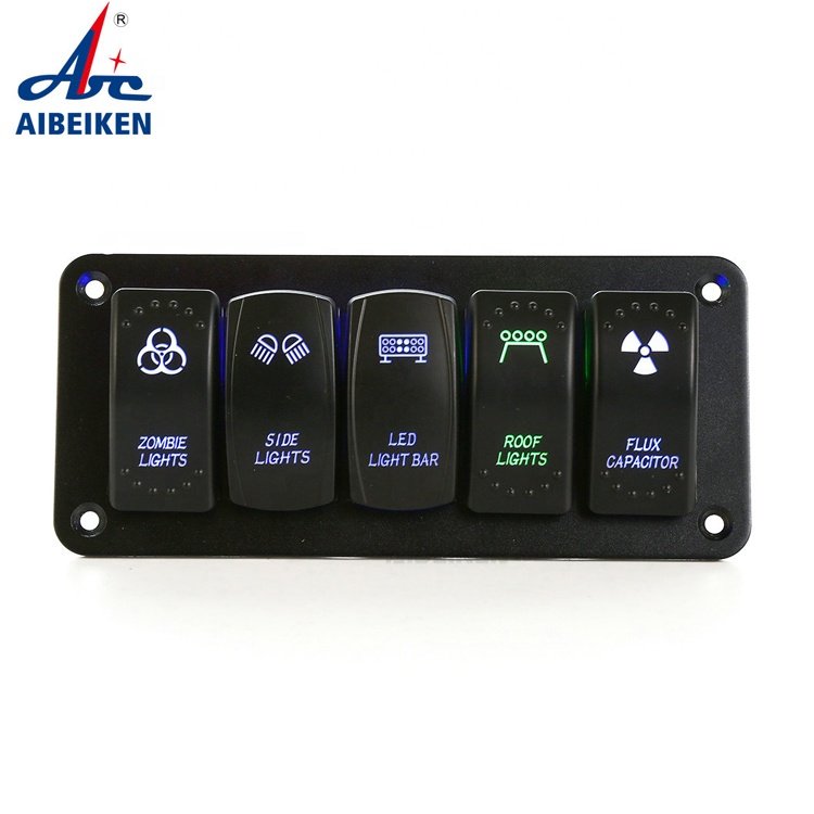 Waterproof Rocker Switch Panel Port 12V Outlet Combination Car Marine Boat LED Modification Accessories Toggle Switch
