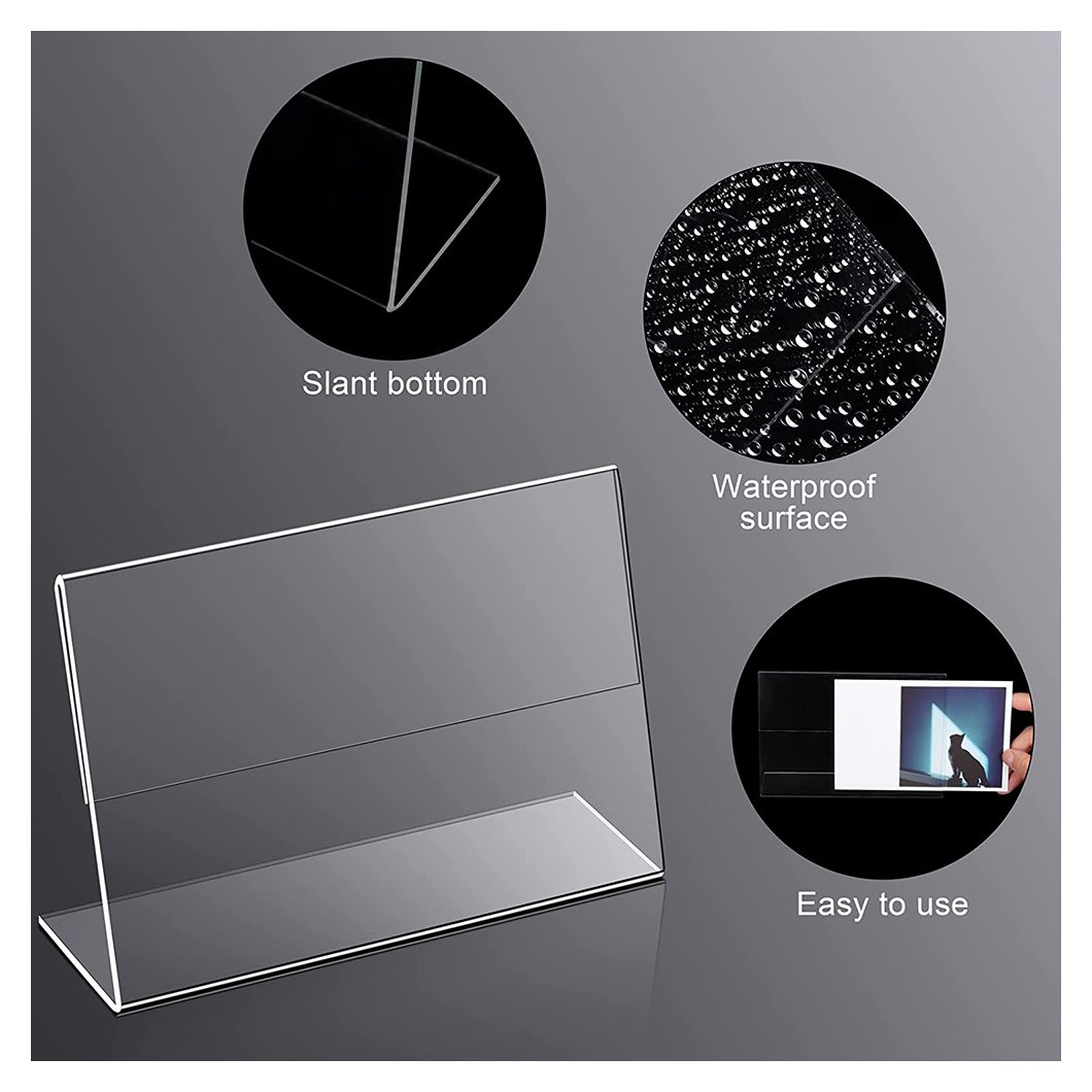 A6 Transparent Acrylic Display Stand A4 A5 Desk Shelf Display Card Stand for Office Business