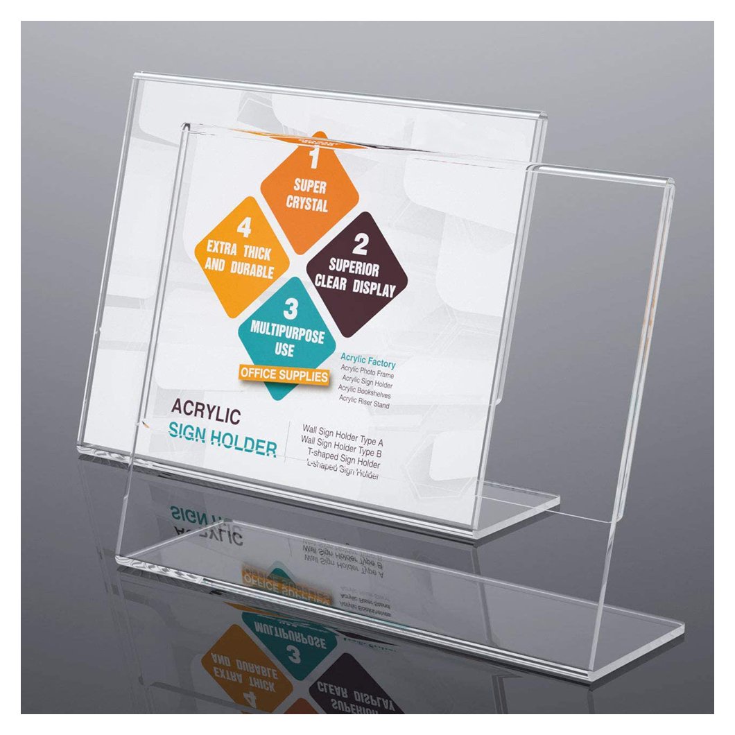 A6 Transparent Acrylic Display Stand A4 A5 Desk Shelf Display Card Stand for Office Business