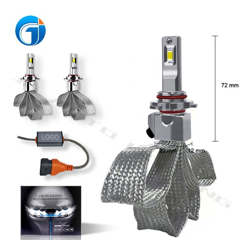 JG New 10C Led Copper Strip Series Fanless Led H4 H7 Car Bulb 3570 CSP Chip 80W 10000LM H1 H11 9005 9006 9012 Led Headlight Bulb