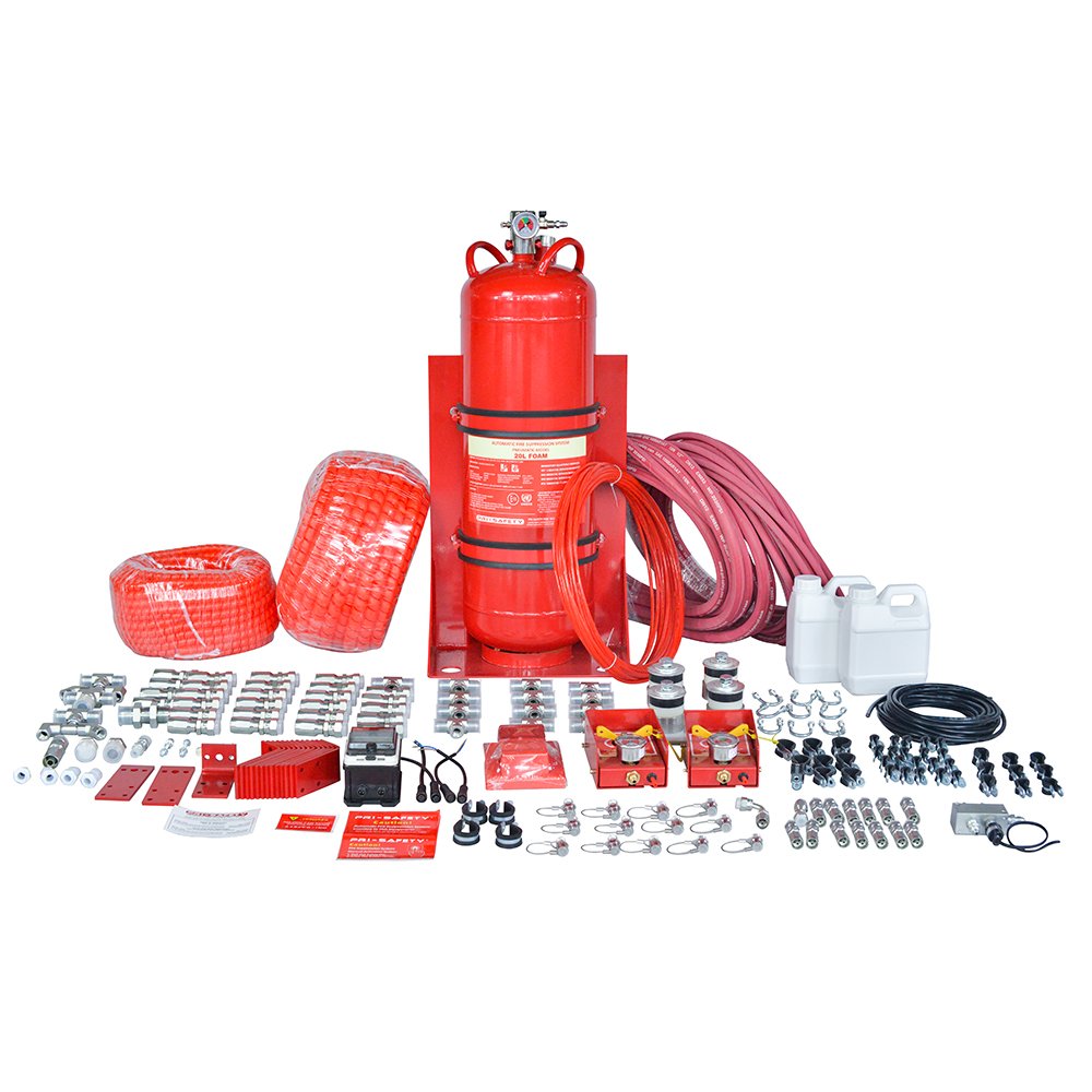 PRI-SAFETY ECE R107 Certified Pneumatic Fire Suppression Systems for Heavy Equipments & Vehicles