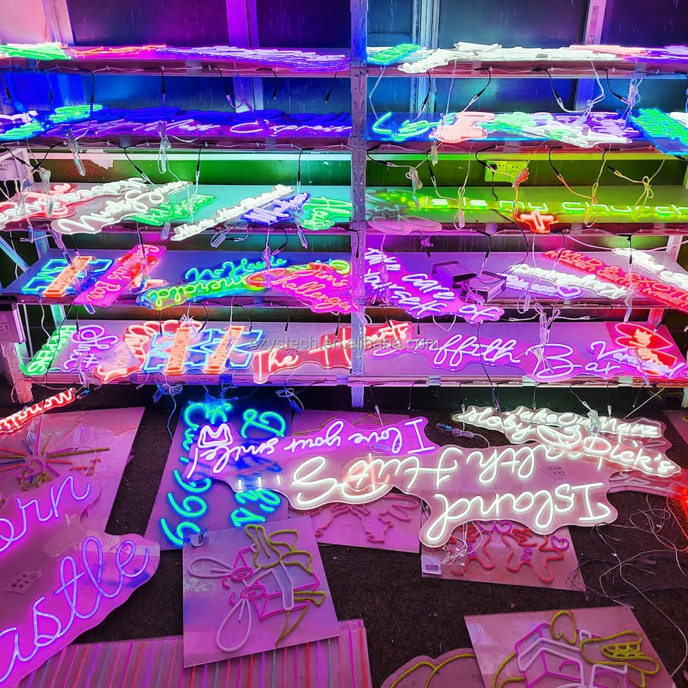 12V LED Neon Sign Light Happy Birthday Brightness Adjustable Acrylic Wholesale Price LED Neon Flex Sign Home Decoration