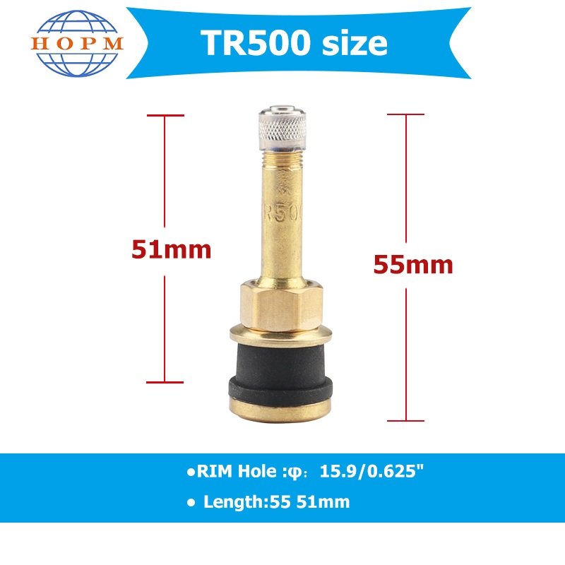 Auto Car Accessories Tyre Valve TR-500 Tubeless Metal Clamp-in Valves Brass Material TR500 Tire Valve for Truck and Bus